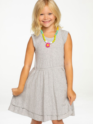 Girls Baby Rib Rolled Armhole Tank Dress