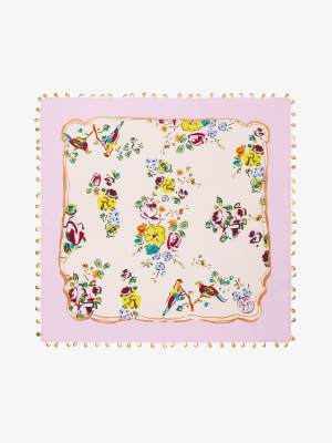 Porcelain Floral Embellished Neckerchief