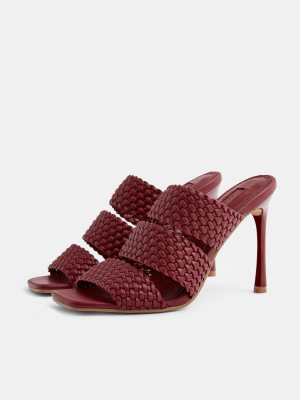 Rae Burgundy Weave Mules