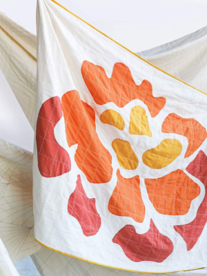 Anchal Marigold Bloom Quilt Throw