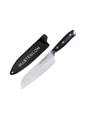 Masterpan Triple Rivet Collection 7" Santoku Knife Black