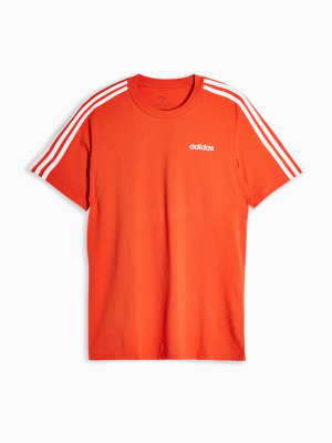 Orange Three Stripe T-shirt By Adidas