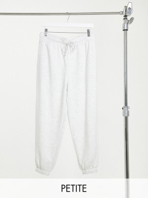 Topshop Petite Harley Sweatpants In Light Gray