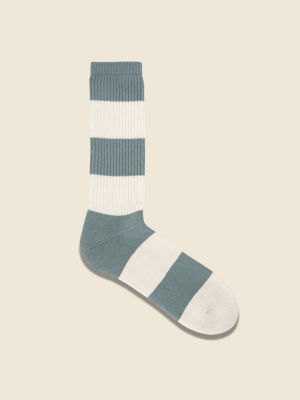 Oc Thick Stripes Crew Sock - Mint