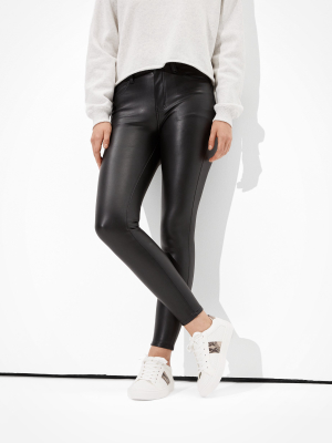 Ae High-waisted Vegan Leather Jegging