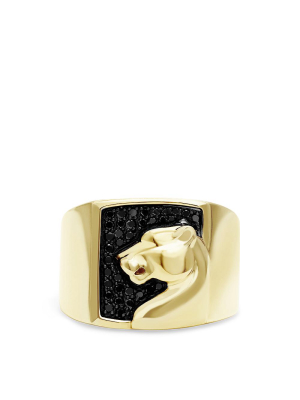 Effy Limited Edition Mens 14k Yellow Gold Black Diamond Ring, 0.32 Tcw