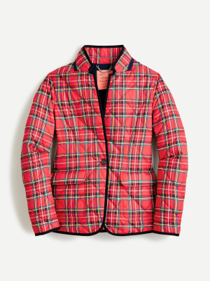 Quilted Regent Blazer-jacket In Red Stewart Tartan With Primaloft®