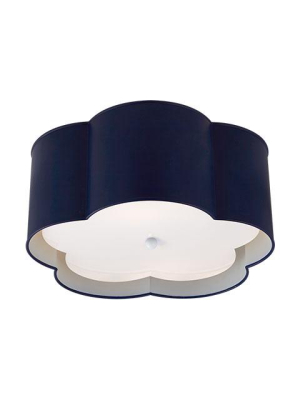 Bryce Medium Flush Mount In French Navy & White