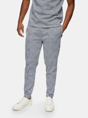 Blue And Gray Check Sweatpants