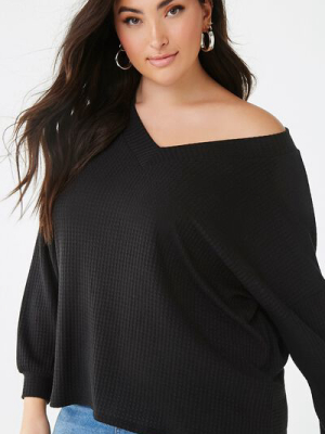 Plus Size Honeycomb Knit Top