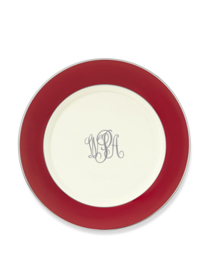 Pickard Color Sheen Dinner Plate, Red Platinum