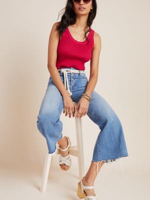 Mother The Pixie Roller High-rise Cropped Wide-leg Jeans