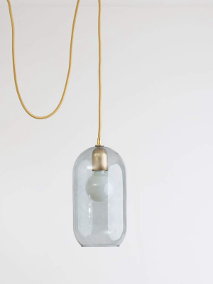 Glass Pill Fixed Shade Plug-in Pendant