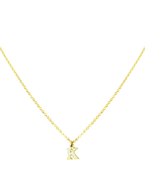 Sterling Gold Block Letter Initial Necklace