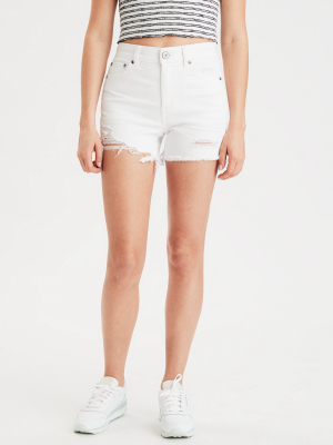 Ae High-waisted Denim Midi Short