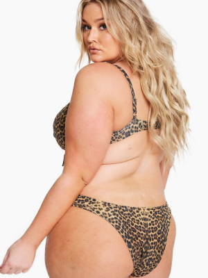 Monaco Cheeky Bikini Bottom (curves) - Leopard Animal Print