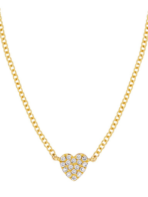 Single Heart Diamond Necklace - Yellow Gold