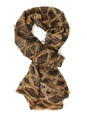 Uma Wang Geometric Printed Frayed Scarf