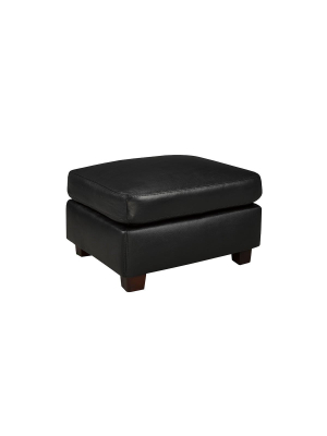 Clay Leather Ottoman