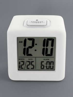 Cube Alarm Clock White - Timelink