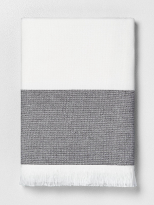 Colorblock Stripe Bath Towel Gray - Hearth & Hand™ With Magnolia