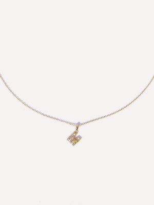 Baby Diamond Initial Charm Necklace