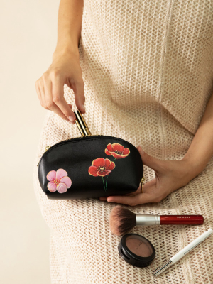 Poppy Flower Makeup Bag