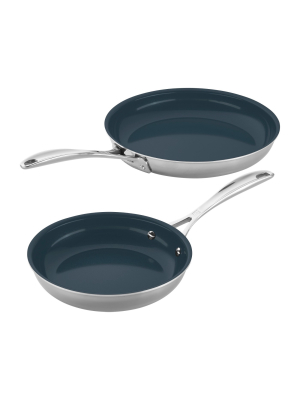 Zwilling Clad Cfx 2-pc Stainless Steel Ceramic Nonstick Fry Pan Set