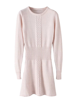 'jeanette' Cable Waist Sweater Dress