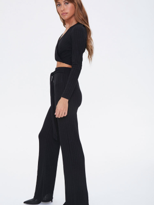 Ribbed Crop Top & Pants Set