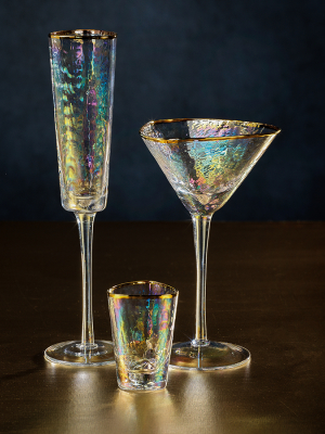 Aperitivo Triangular Stemware - Luster With Gold Rim