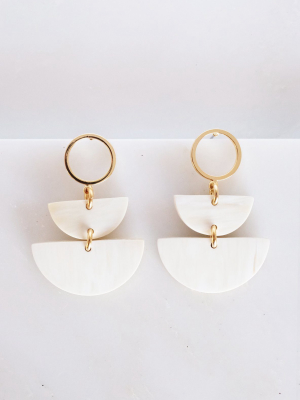 Saigon Ii Horn Post Dangle Earrings - Light