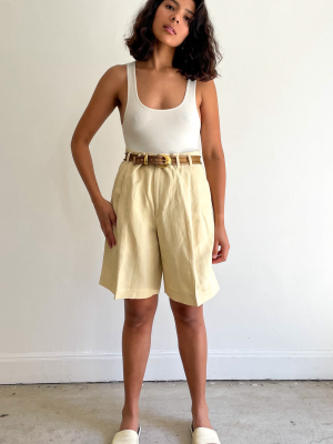 Buttermilk Linen Blend Shorts