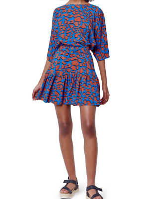 Tyra Batwing Mini Dress - Giraffe