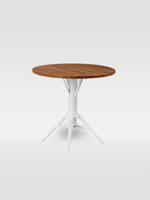 Outdoor Round Dining Table, White