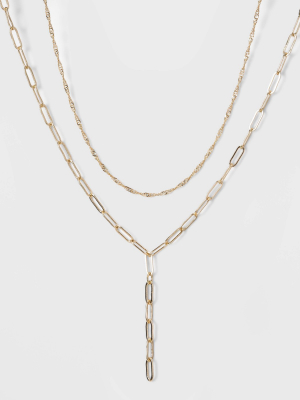 Sugarfix By Baublebar Layered Chainlink Necklace - Gold