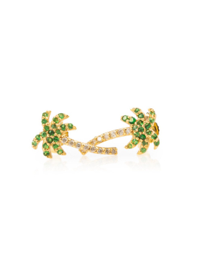 Peridot Palm Tree Studs