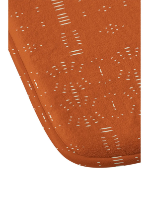 Grace Saona Pattern Terracotta Memory Foam Bath Mat Orange - Deny Designs