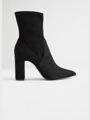 Heeled Suede Sock Boots