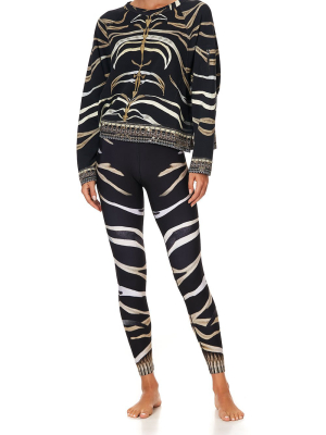 Raglan Sleeve Sweatshirt Zebra Crossing