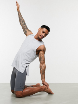 Nike Yoga Infinalon Dry Shorts In Grey