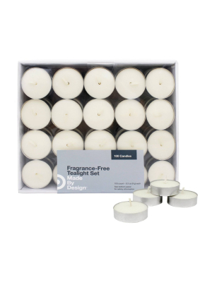 100pk Unscented Tealight Candle Set - Made By Design™