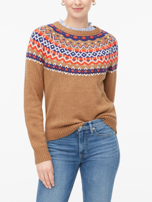 Cotton Fair Isle Crewneck Sweater