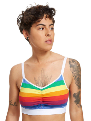 Ruched Bralette Lc - Rainbow Pride Stripes
