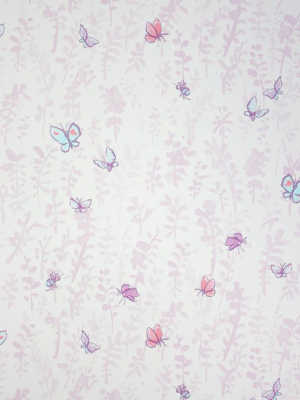 Butterfly Meadow Wallpaper In Purple From The Zagazoo Collection By Osborne & Little