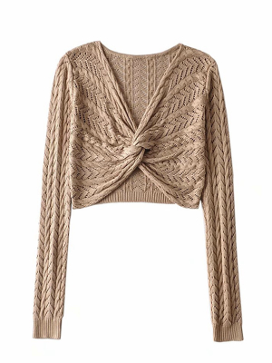 'patti' Twisted Front Knit Wrapped Top (3 Colors)