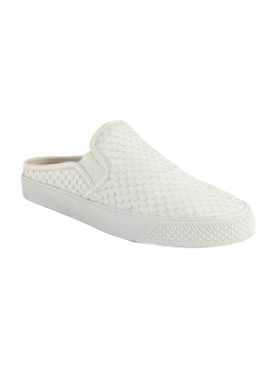 Portia White Snake Leather Slip-on Sneaker