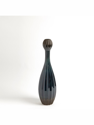 Global Views Vertical Stripe Vessel Small - Deep Sea