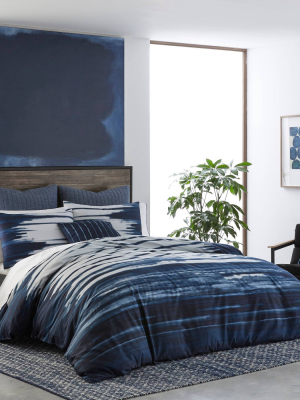 Izi Shibori Print Navy Comforter Set