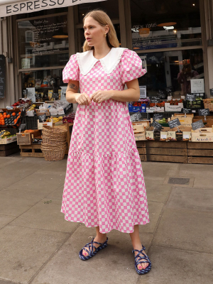 Tracy Pink Checker Dress
